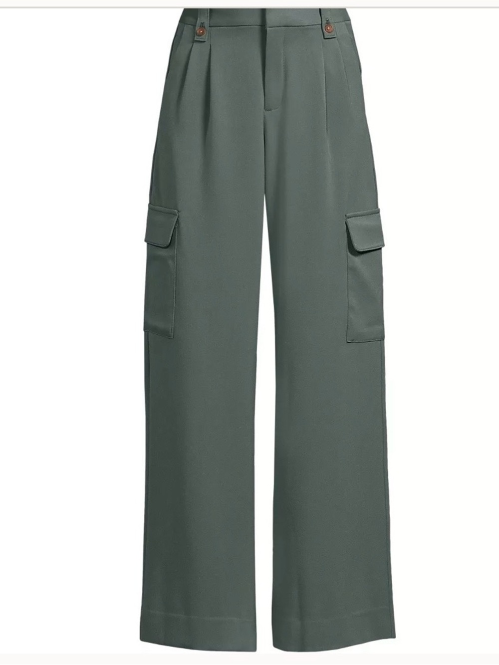 Lands End Wide Leg Cargo Pants in Green - Picture 2 of 3